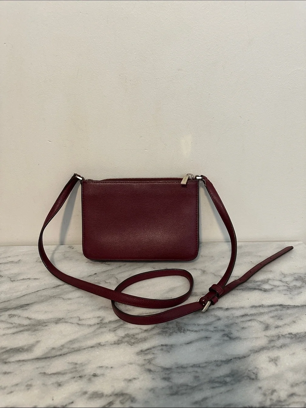 kate spade Burgundy Leather Crossbody with Adjustable Strap